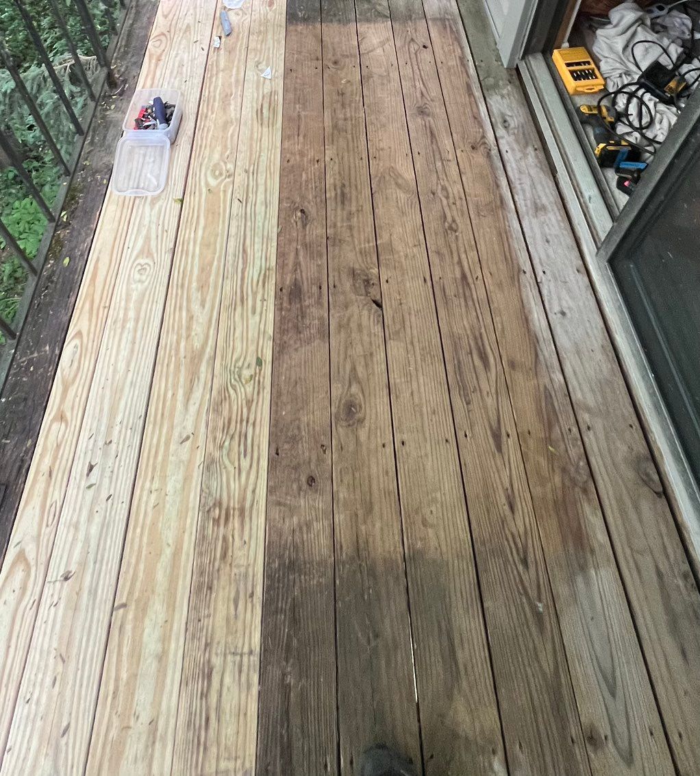 Deck after replacing rotten floorboards and joists