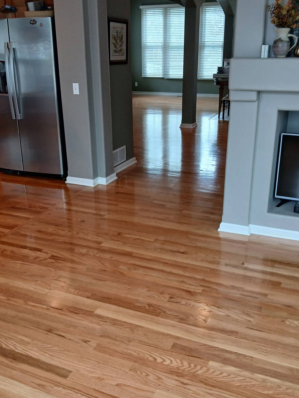 hardwood install tied into the existing kitchen fl
