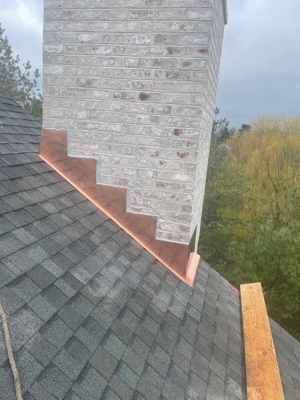 Chimney copper flashing 