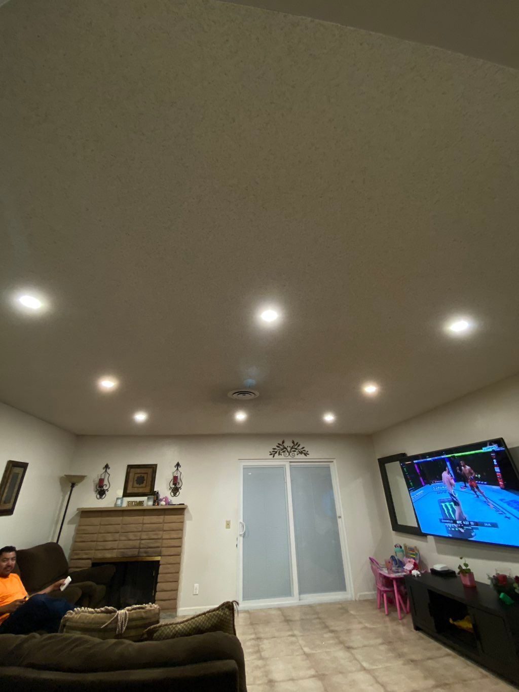 Added new recess lights to living room 