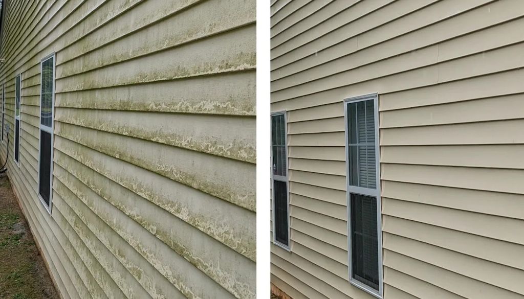 pressure washing house siding before and after