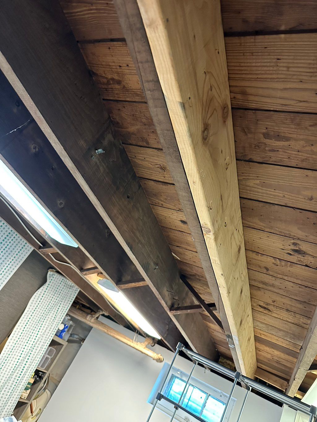 Basement ceiling before