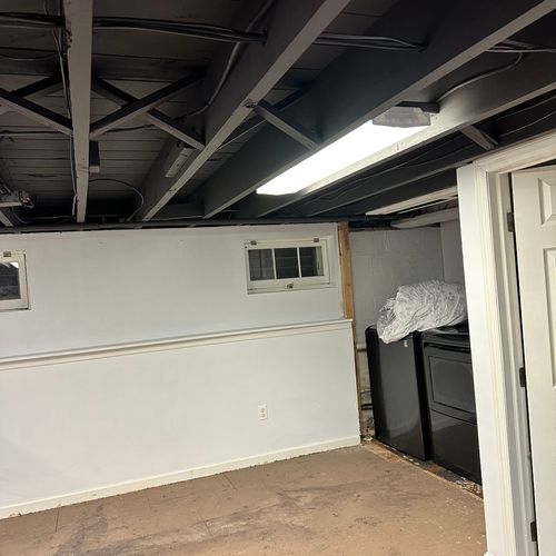 Basement ceiling after