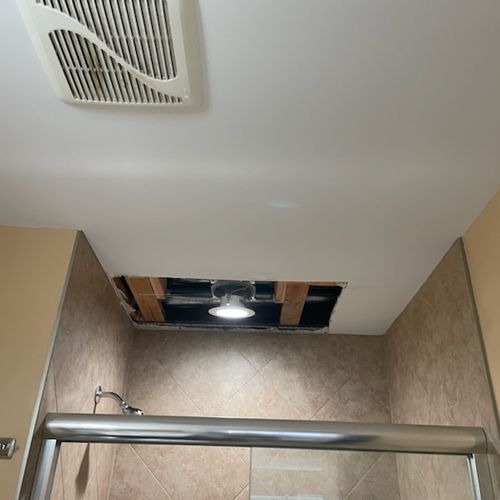 ceiling hole before repair