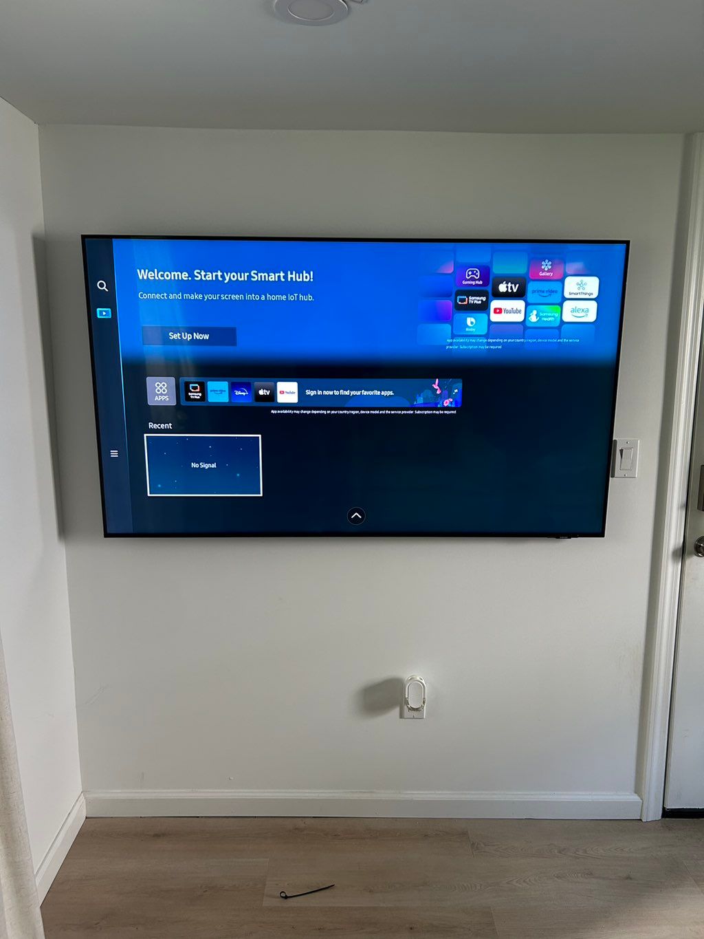 Mounted 60” Samsung Tv