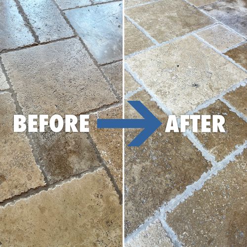 Travertine Tile and Grout Cleaning