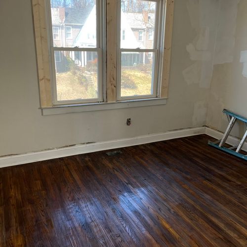 Original hardwood floor refurbished , Sand, Stain,