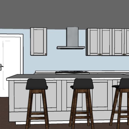 Single-Family Home Kitchen Rendering