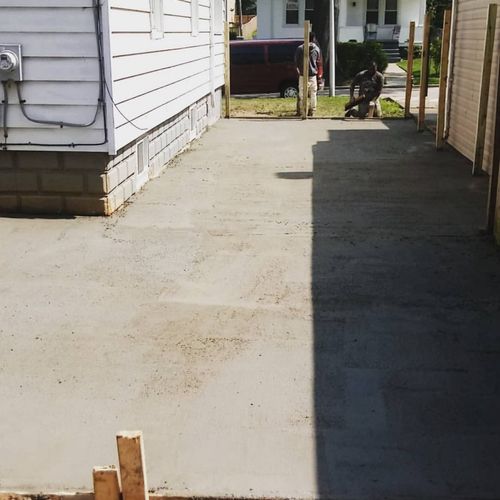 Concrete driveway 