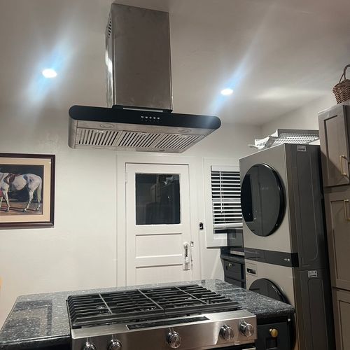 Reached out to have an island range hood installed