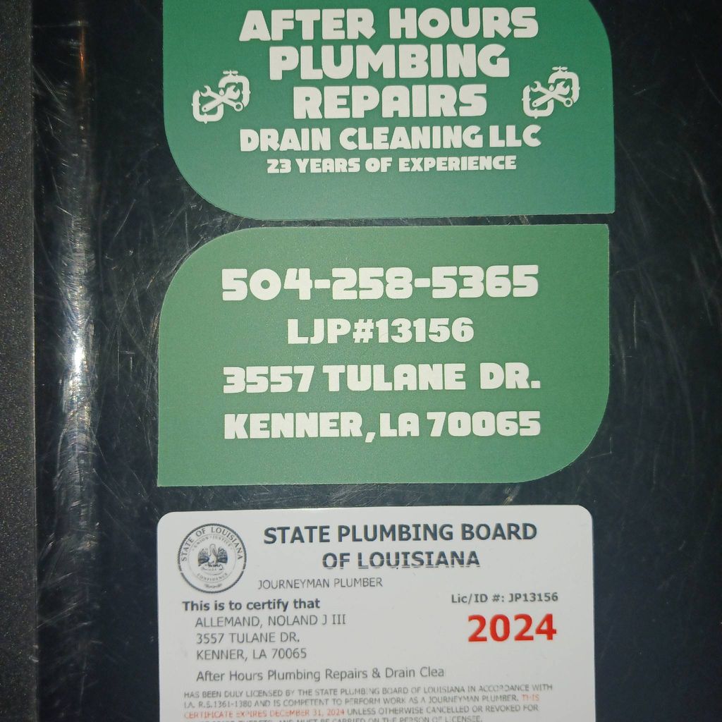 After Hours Plumbing and Drain Cleaning LLC