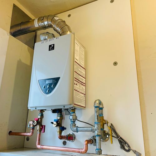 Tankless water heater for single family home