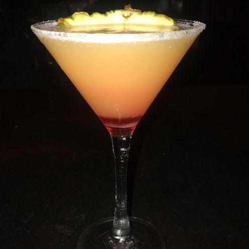 Pineapple Upside Down Cheesecake Martini 