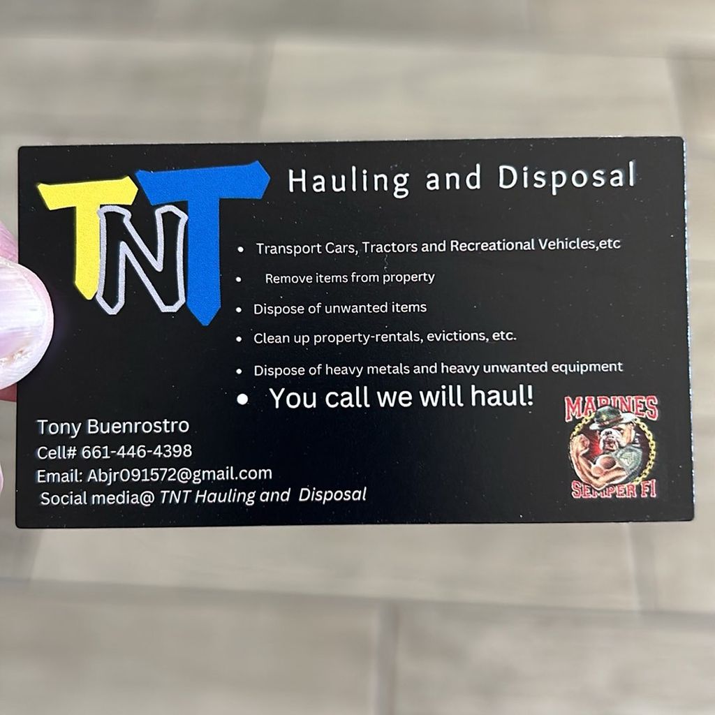 TNT hauling and disposal