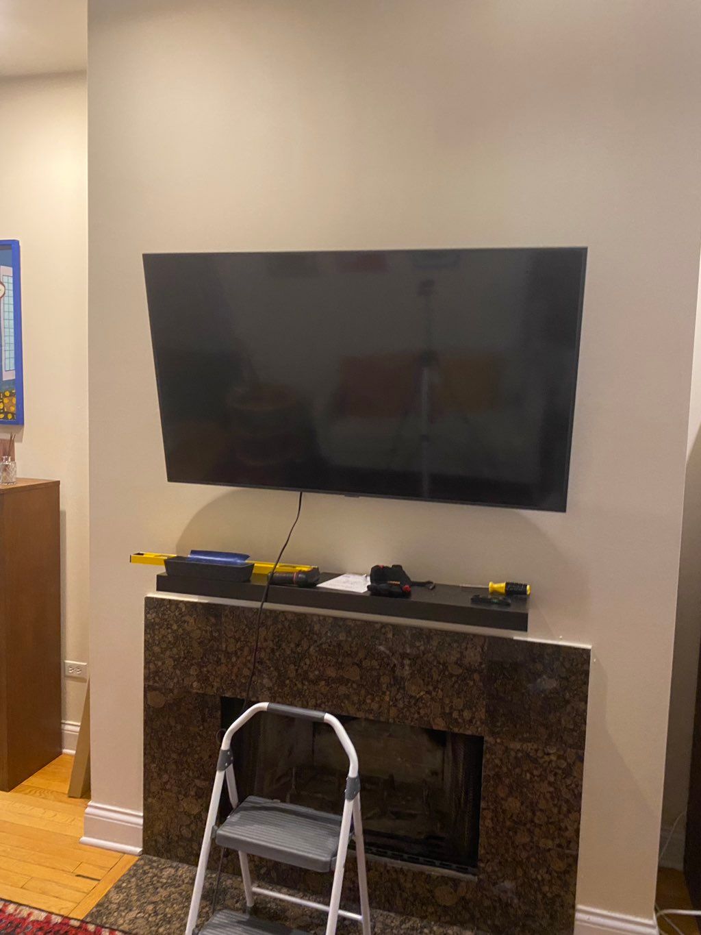55 inch tv mounting - and floating shelf installat
