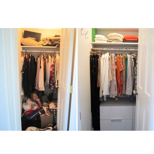 Closet reorganization for a client. We went throug