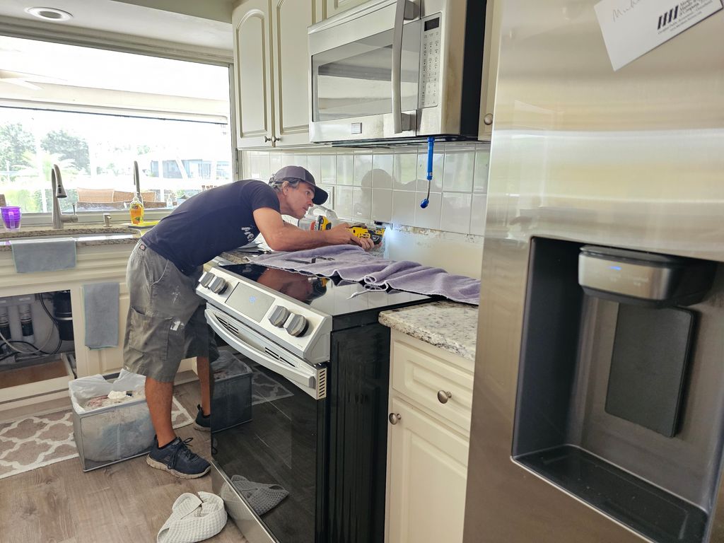 tile, back splash, grout etc.