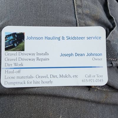 Avatar for Johnson Hauling and skidsteer service