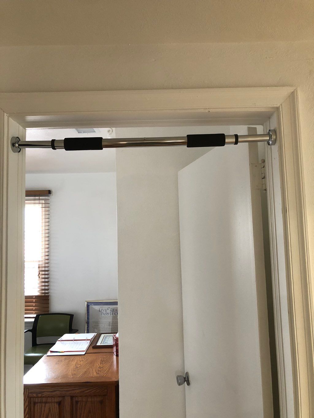 Pull-up bar installation.