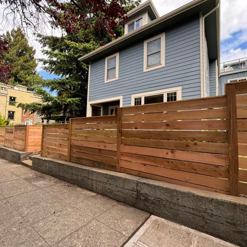 Thick cedar horizontal with a 1x6 cap