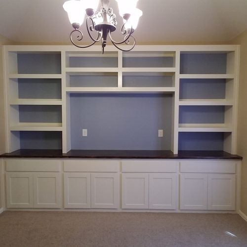 Custom built in shelves