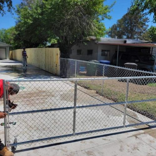 pressure treated and chainlink