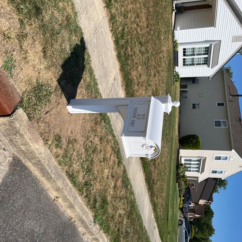 Had James install a mailbox on my lawn at the curb