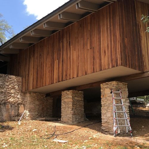 Siding staining, 3 sides