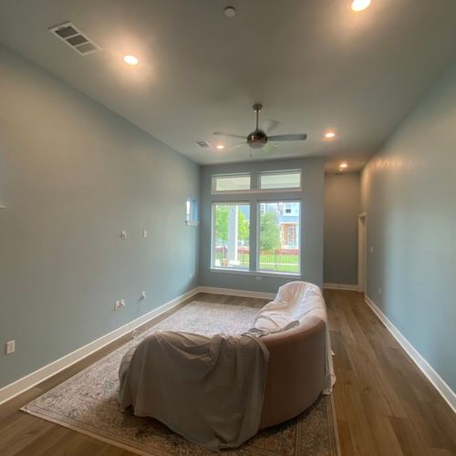 Living room painting from White to Mint