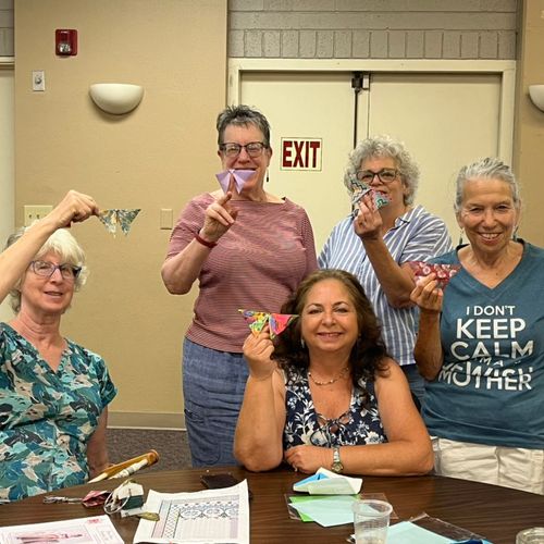 Teaching Origami for the Sisterhood at Temple Beth