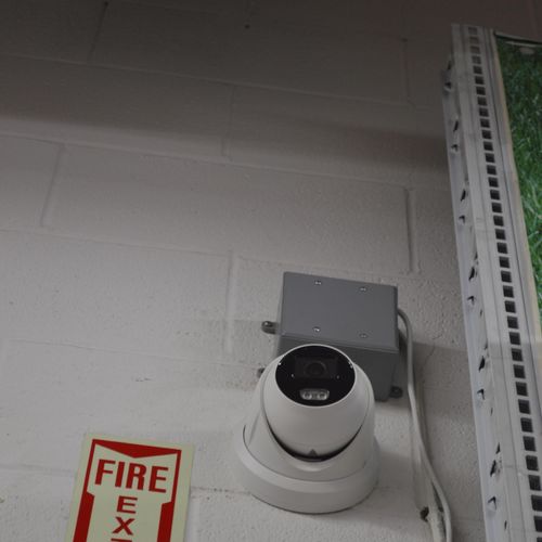 Installed night vision cameras at a hardware store