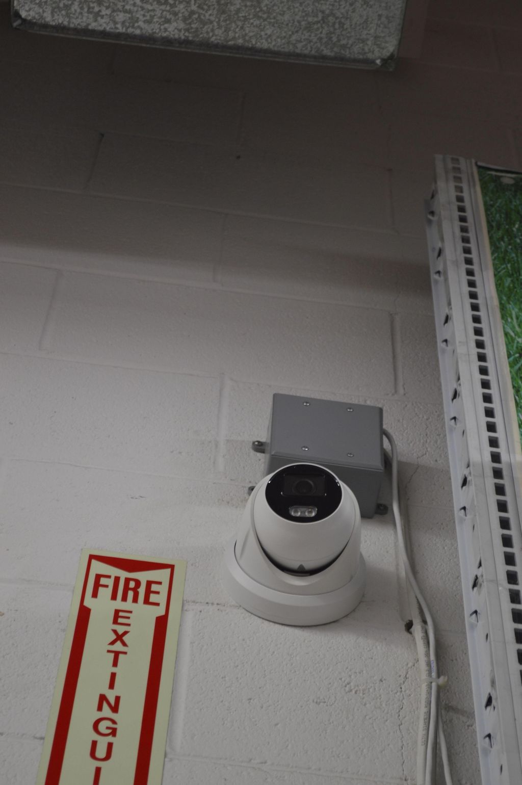 Installed night vision cameras at a hardware store