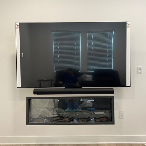 75" tv mount and sound bar 