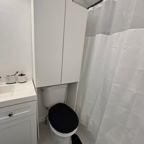 He built my storage cabinet for my restroom, came 