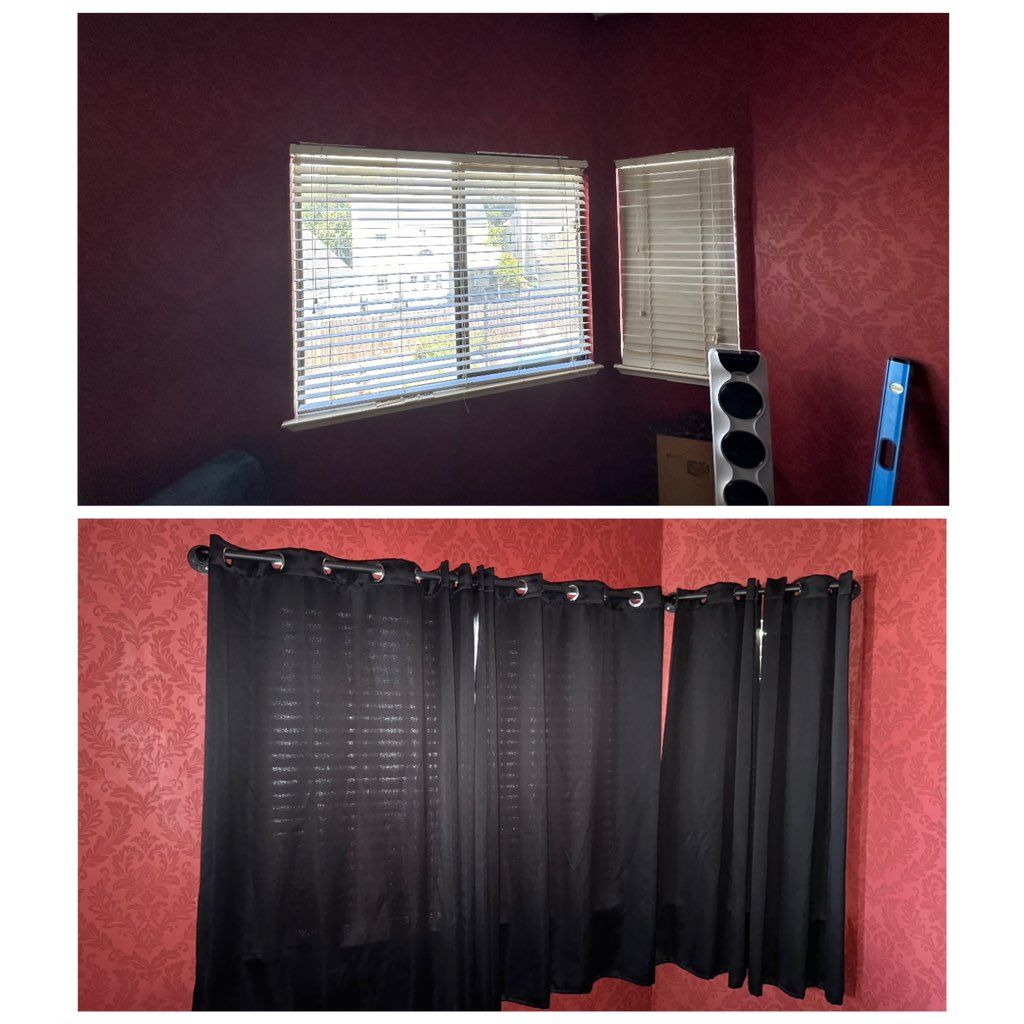 installation of cornice.Before and after 
#Handyma