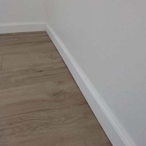 Requested floor baseboards to be cut and installed