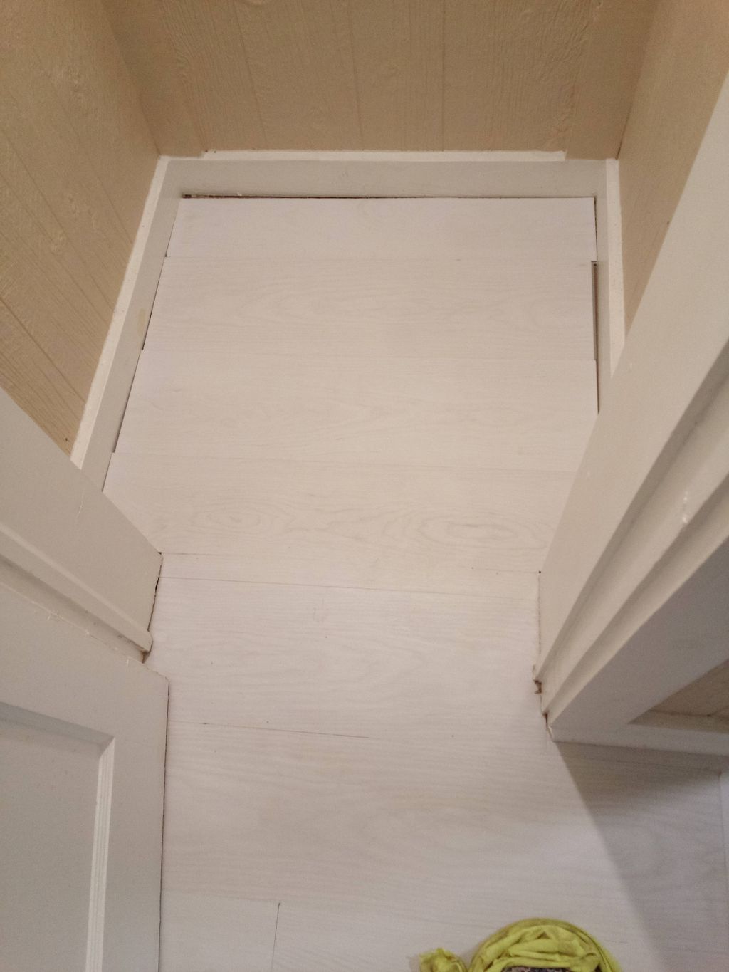 Painting trim, I use paper to protect the floor 