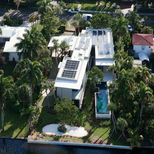 New Flat Roof w/ Solar Panels - Fort Lauderdale