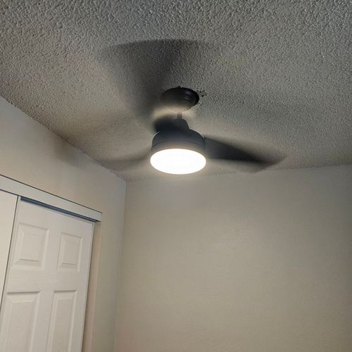 Helped install a ceiling fan from a previous reces