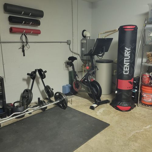 Created a workout area in client's garage St Pete'