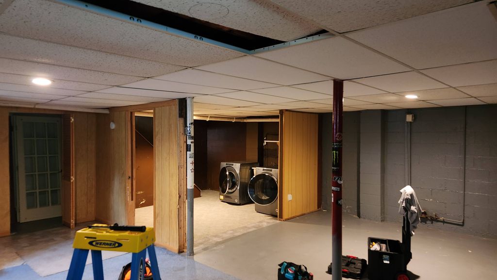 Adding Lights to basement (BEFORE)