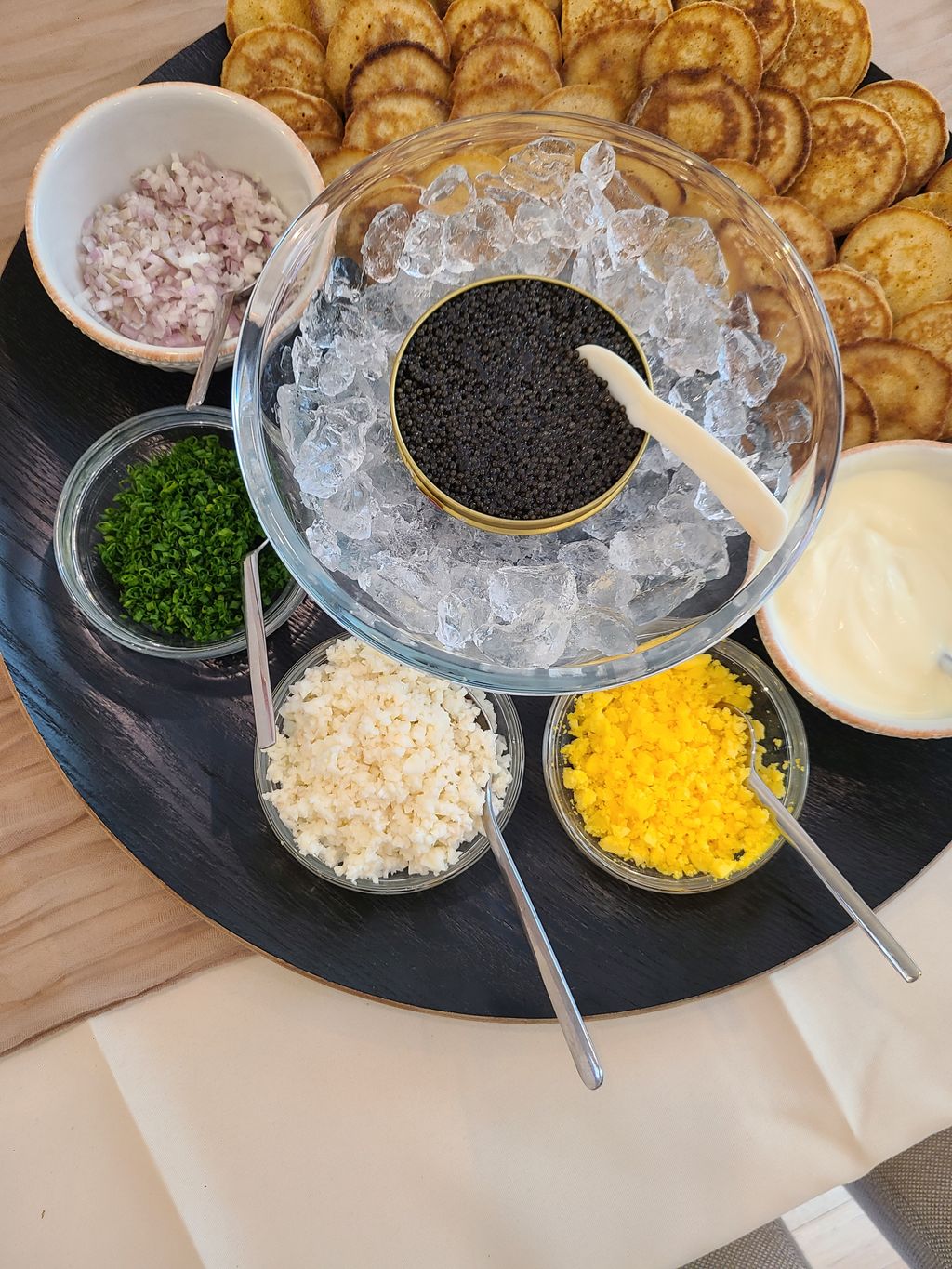 Caviar service - sustainably sourced from Italy