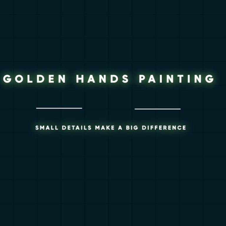 Golden hands painting