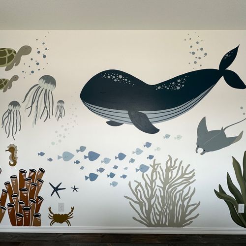 I had a vision for an Under the Sea theme mural fo