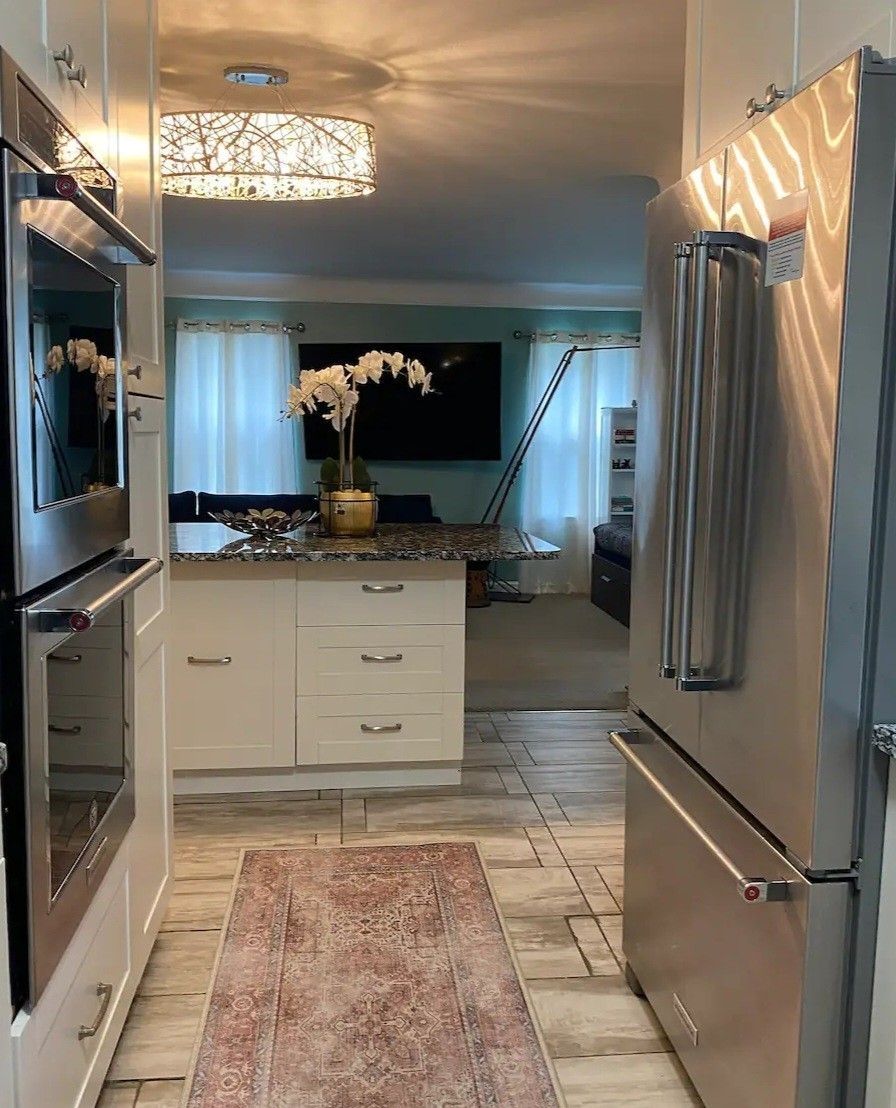 South Minneapolis Airbnb setup, Staged and TV wall