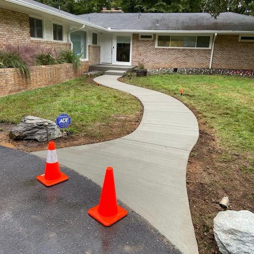 Concrete walkway and steps