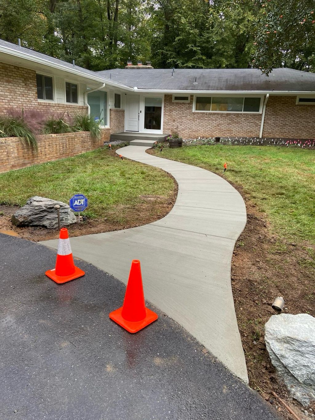 Concrete walkway and steps