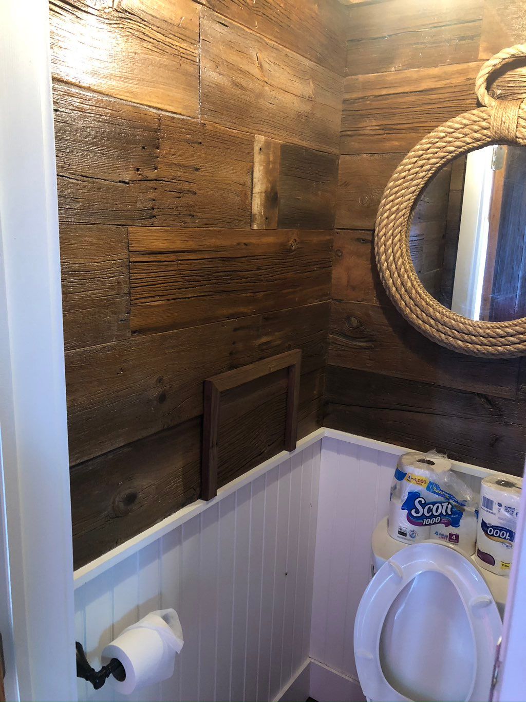 Reclaimed wood bathroom