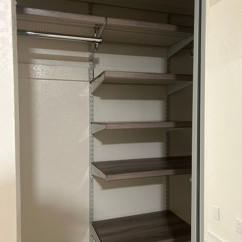 Installed closet organizer 