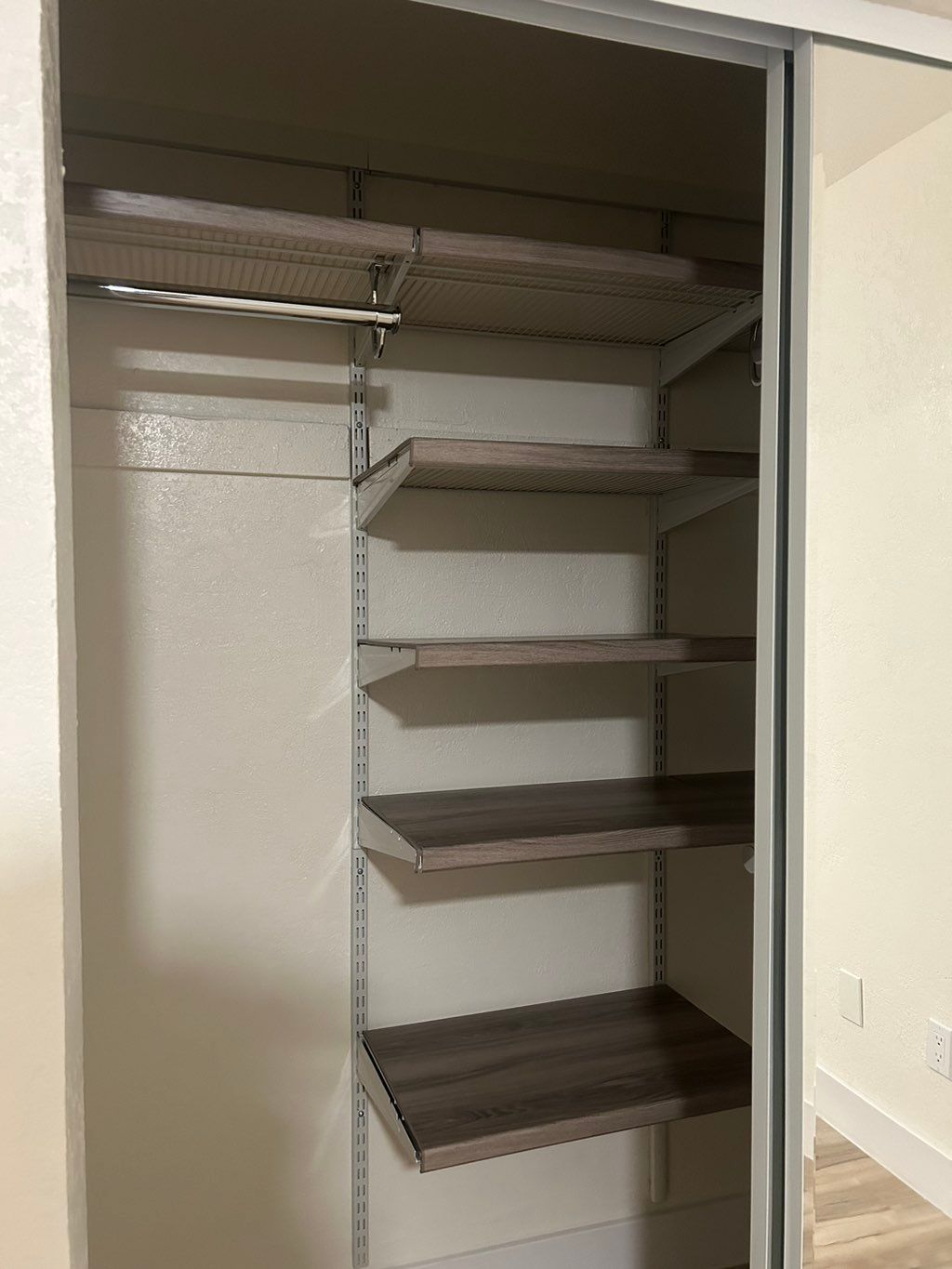 Installed closet organizer 